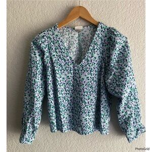 Floral V-Neck Women's Top